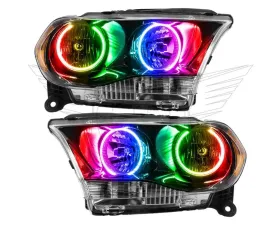Oracle Lighting Pre-Assembled Halo Headlights (Non-HID Black Housing) ColorSHIFT w/ 2.0 Controller SMD Dodge Durango 2011-2013
