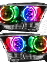 Oracle Lighting Pre-Assembled Halo Headlights (Non-HID Black Housing) ColorSHIFT w/ No Controller SMD Dodge Durango 2011-2013                                     - 7102-334 - Image 5