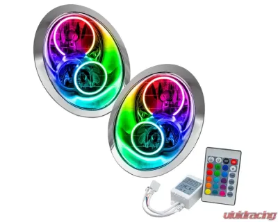 Oracle Lighting Pre-Assembled Halo Headlights ColorSHIFT w/ Simple Controller SMD HL Mini Cooper/S 2005-2008 - 7103-504
