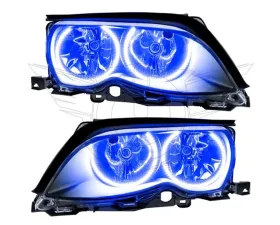 Oracle Lighting Pre-Assembled LED Halo Headlights (Black) Blue Color SMD HL BMW 3 Series 2002-2005