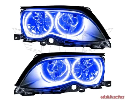 Oracle Lighting Pre-Assembled LED Halo Headlights (Black) Blue Color SMD HL BMW 3 Series 2002-2005 - 7104-002