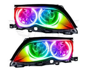 Oracle Lighting Pre-Assembled LED Halo Headlights (Black) ColorSHIFT SMD HL BMW 3 Series 2002-2005