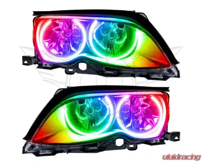 Oracle Lighting Pre-Assembled LED Halo Headlights (Black) ColorSHIFT w/ Simple Controller SMD HL BMW 3 Series 2002-2005 - 7104-504