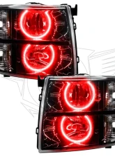 Oracle Lighting Pre-Assembled Halo Headlights (Round Style - Black) Red Color SMD HL Chevrolet Silverado 2007-2013                                     - 7105-003 - Image 5