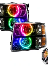 Oracle Lighting Pre-Assembled Halo Headlights (Round Style - Black) ColorSHIFT w/ RF Controller SMD HL Chevrolet Silverado 2007-2013                                     - 7105-330 - Image 5