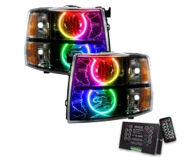 Oracle Lighting Pre-Assembled Halo Headlights (Round Style - Black) ColorSHIFT w/ 2.0 Controller SMD HL Chevrolet Silverado 2007-2013