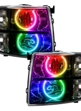 Oracle Lighting Pre-Assembled Halo Headlights (Round Style - Black) ColorSHIFT w/o Controller SMD HL Chevrolet Silverado 2007-2013                                     - 7105-334 - Image 5