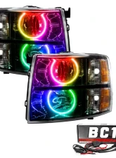 Oracle Lighting Pre-Assembled Halo Headlights (Round Style - Black) ColorSHIFT w/ BC1 Controller SMD HL Chevrolet Silverado 2007-2013                                     - 7105-335 - Image 5