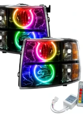 Oracle Lighting Pre-Assembled Halo Headlights (Round Style - Black) ColorSHIFT w/ Simple Controller SMD HL Chevrolet Silverado 2007-2013                                     - 7105-504 - Image 5