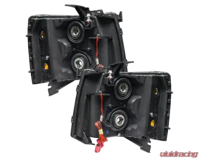Oracle Lighting Pre-Assembled Halo Headlights (Round Style - Black) Red Color SMD HL Chevrolet Silverado 2007-2013 - 7105-003