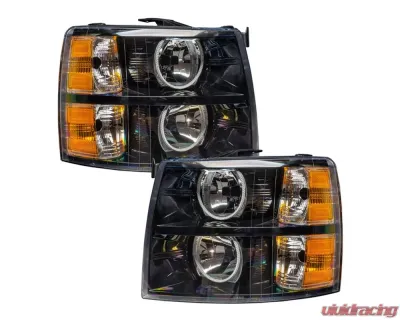 Oracle Lighting Pre-Assembled Halo Headlights (Round Style - Black) Red Color SMD HL Chevrolet Silverado 2007-2013 - 7105-003