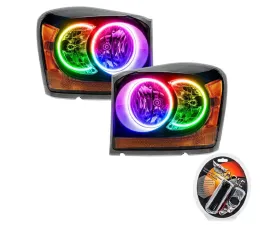 Oracle Lighting Pre-Assembled Halo Headlights (Black Housing) ColorSHIFT w/ RF Controller SMD HL Dodge Durango 2004-2006