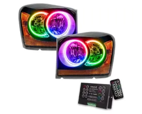 Oracle Lighting Pre-Assembled Halo Headlights (Black Housing) ColorSHIFT w/ 2.0 Controller SMD HL Dodge Durango 2004-2006