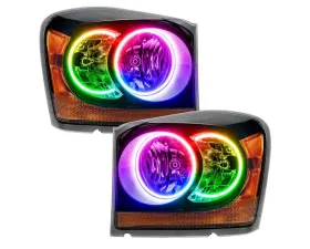 Oracle Lighting Pre-Assembled Halo Headlights (Black Housing) ColorSHIFT w/o Controller SMD HL Dodge Durango 2004-2006