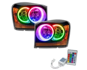 Oracle Lighting Pre-Assembled Halo Headlights (Black Housing) ColorSHIFT w/ Simple Controller SMD HL Dodge Durango 2004-2006