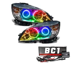 Oracle Lighting Pre-Assembled Headlights (Chrome-Halogen) ColorSHIFT w/ BC1 Controller SMD HL Mercedes Benz C-Class 2008-2011