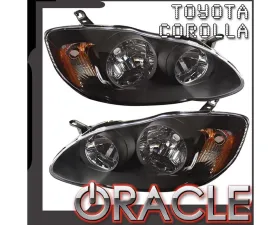 Oracle Lighting Pre-Assembled LED Halo Headlights (Black Housing) White Color SMD HL Toyota Corolla S-Type 2003-2004