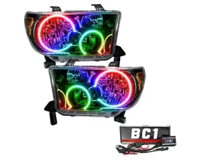 Oracle Lighting Pre-Assembled Halo Headlights (Black Housing) ColorSHIFT w/ BC1 Controller SMD Toyota Tundra 2007-2013