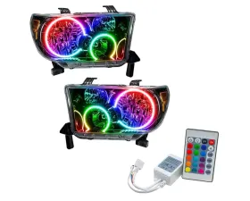 Oracle Lighting Pre-Assembled LED Halo Headlights (Black Housing) ColorSHIFT w/ Simple Controller SMD HL  Toyota Tundra 2007-2011