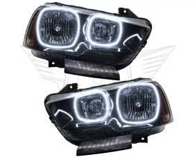 Oracle Lighting Pre-Assembled Halo Headlights (Non-HID - Black) White Color SMD HL Dodge Charger 2011-2014