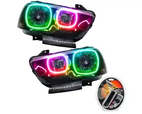 Oracle Lighting Pre-Assembled Halo Headlights (Non-HID - Black) ColorSHIFT w/ RF Controller SMD HL Dodge Charger 2011-2014