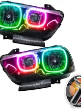 Oracle Lighting Pre-Assembled Halo Headlights (Non-HID - Black) ColorSHIFT w/ RF Controller SMD HL Dodge Charger 2011-2014                                     - 7123-330 - Image 5