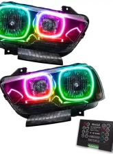 Oracle Lighting Pre-Assembled Halo Headlights (Non-HID - Black) ColorSHIFT w/ 2.0 Controller SMD HL Dodge Charger 2011-2014                                     - 7123-333 - Image 5
