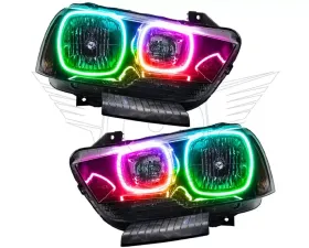 Oracle Lighting Pre-Assembled Halo Headlights (Non-HID - Black) ColorSHIFT w/o Controller SMD HL Dodge Charger 2011-2014