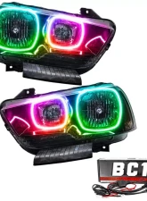 Oracle Lighting Pre-Assembled Halo Headlights (Non-HID - Black) ColorSHIFT w/ BC1 Controller SMD HL Dodge Charger 2011-2014                                     - 7123-335 - Image 5