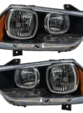 Oracle Lighting Pre-Assembled Halo Headlights (Non-HID - Black) ColorSHIFT w/ Simple Controller SMD HL Dodge Charger 2011-2014                                     - 7123-504 - Image 2