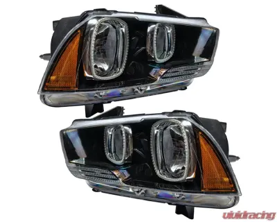 Oracle Lighting Pre-Assembled Halo Headlights (Non-HID - Black) ColorSHIFT w/ Simple Controller SMD HL Dodge Charger 2011-2014 - 7123-504