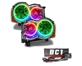 Oracle Lighting Pre-Assembled LED Halo Headlights (HID Style) ColorSHIFT w/ BC1 Controller SMD HL Jeep Grand Cherokee 2008-2010