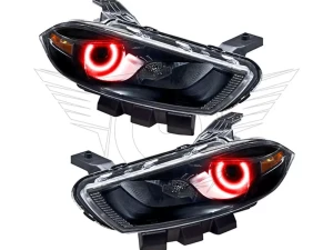 Oracle Lighting Pre-Assembled Headlights (HID Style - Black Housing) Red Color SMD HL Dodge Dart 2013-2016 - 7142-003 - Image 4