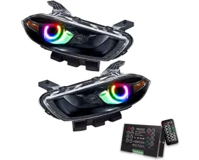 Oracle Lighting Pre-Assembled Headlights (HID Style - Black Housing) ColorSHIFT w/ 2.0 Controller SMD HL Dodge Dart 2013-2016