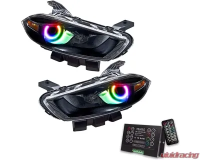 Oracle Lighting Pre-Assembled Headlights (HID Style - Black Housing) ColorSHIFT w/ 2.0 Controller SMD HL Dodge Dart 2013-2016 - 7142-333
