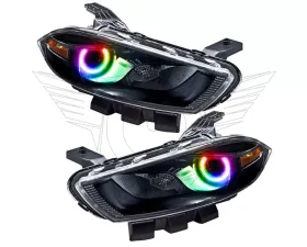 Oracle Lighting Pre-Assembled Headlights (HID Style - Black Housing) ColorSHIFT w/o Controller SMD HL Dodge Dart 2013-2016