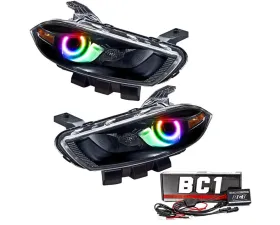 Oracle Lighting Pre-Assembled Headlights (HID Style - Black Housing) ColorSHIFT w/ BC1 Controller SMD HL Dodge Dart 2013-2016