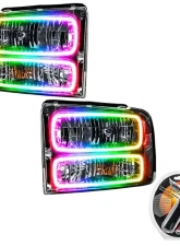 Oracle Lighting Pre-Assembled Halo Headlights (Chrome Housing) ColorSHIFT w/ RF Controller SMD HL Ford Excursion 2005                                     - 7146-330 - Image 5