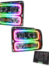 Oracle Lighting Pre-Assembled Halo Headlights (Chrome Housing) ColorSHIFT w/ 2.0 Controller SMD HL Ford Excursion 2005                                     - 7146-333 - Image 5