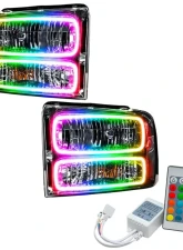 Oracle Lighting Pre-Assembled Halo Headlights (Chrome Housing) ColorSHIFT w/ Simple Controller SMD HL Ford Excursion 2005                                     - 7146-504 - Image 5