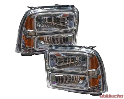 Oracle Lighting Pre-Assembled Halo Headlights (Chrome Housing) ColorSHIFT w/ 2.0 Controller SMD HL Ford Excursion 2005 - 7146-333