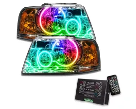 Oracle Lighting Pre-Assembled LED Halo Headlights (Chrome Housing) ColorSHIFT w/ 2.0 Controller SMD HL Ford Expedition 2003-2006
