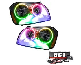 Oracle Lighting Pre-Assembled Halo Headlights (Chrome Housing) ColorSHIFT w/ BC1 Controller SMD HL Dodge Magnum 2005-2007