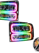 Oracle Lighting Pre-Assembled Halo Headlights (Chrome Housing) ColorSHIFT w/ RF Controller SMD HL Ford F-250/350 2005-2007                                     - 7160-330 - Image 5