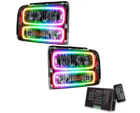 Oracle Lighting Pre-Assembled Halo Headlights (Chrome Housing) ColorSHIFT w/ 2.0 Controller SMD HL Ford F-250/350 2005-2007