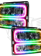 Oracle Lighting Pre-Assembled Halo Headlights (Chrome Housing) ColorSHIFT w/o Controller SMD HL Ford F-250/350 2005-2007                                     - 7160-334 - Image 5