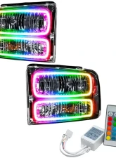 Oracle Lighting Pre-Assembled Halo Headlights (Chrome Housing) ColorSHIFT w/ Simple Controller SMD HL Ford F-250/350 2005-2007                                     - 7160-504 - Image 5