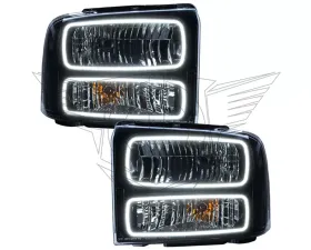 Oracle Lighting Pre-Assembled Halo Headlights (Black Housing) White Color SMD HL Ford F-250 | 350 2005-2007