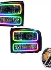 Oracle Lighting Pre-Assembled Halo Headlights (Black Housing) ColorSHIFT w/ RF Controller SMD HL Ford F-250 | 350 2005-2007                                     - 7161-330 - Image 5