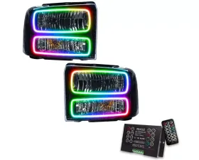 Oracle Lighting Pre-Assembled Halo Headlights (Black Housing) ColorSHIFT w/ 2.0 Controller SMD HL Ford F-250 | 350 2005-2007